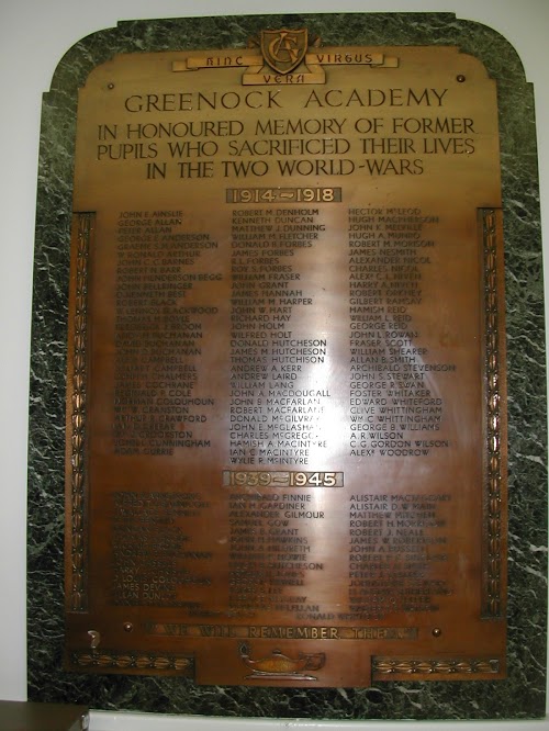 John MacDougall Greenock Academy memorial